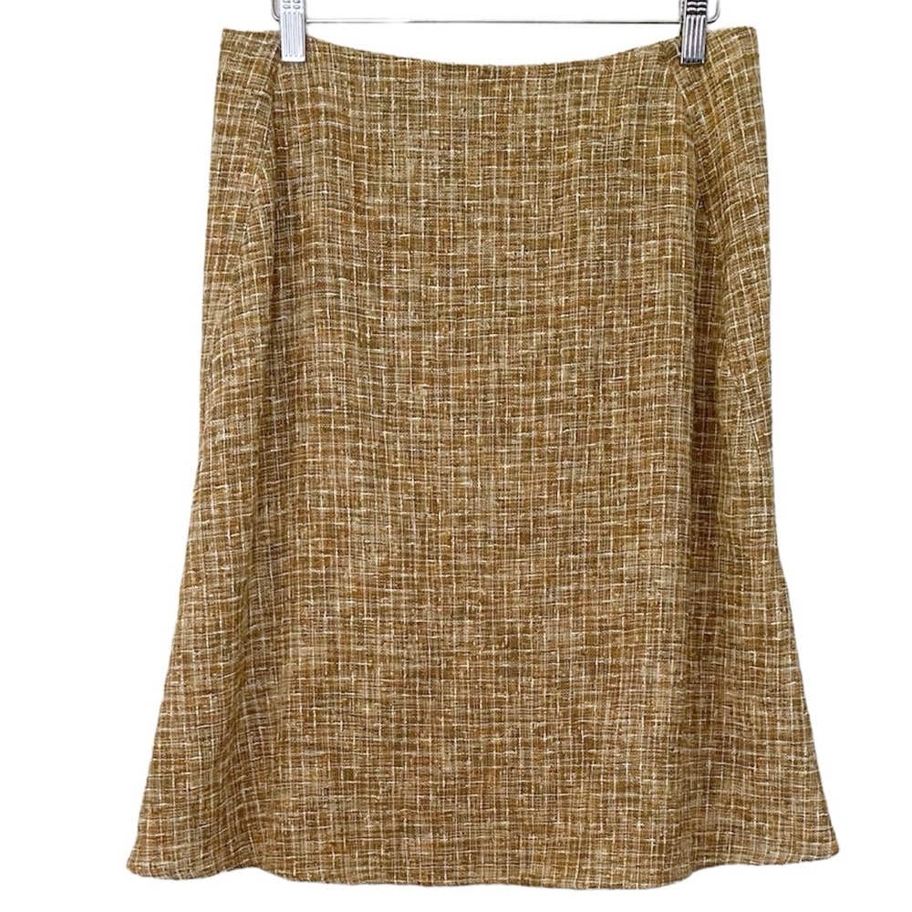 Piazza Sempione Made in Italy Linen Blend Tweed A-line Skirt Size IT 44 …